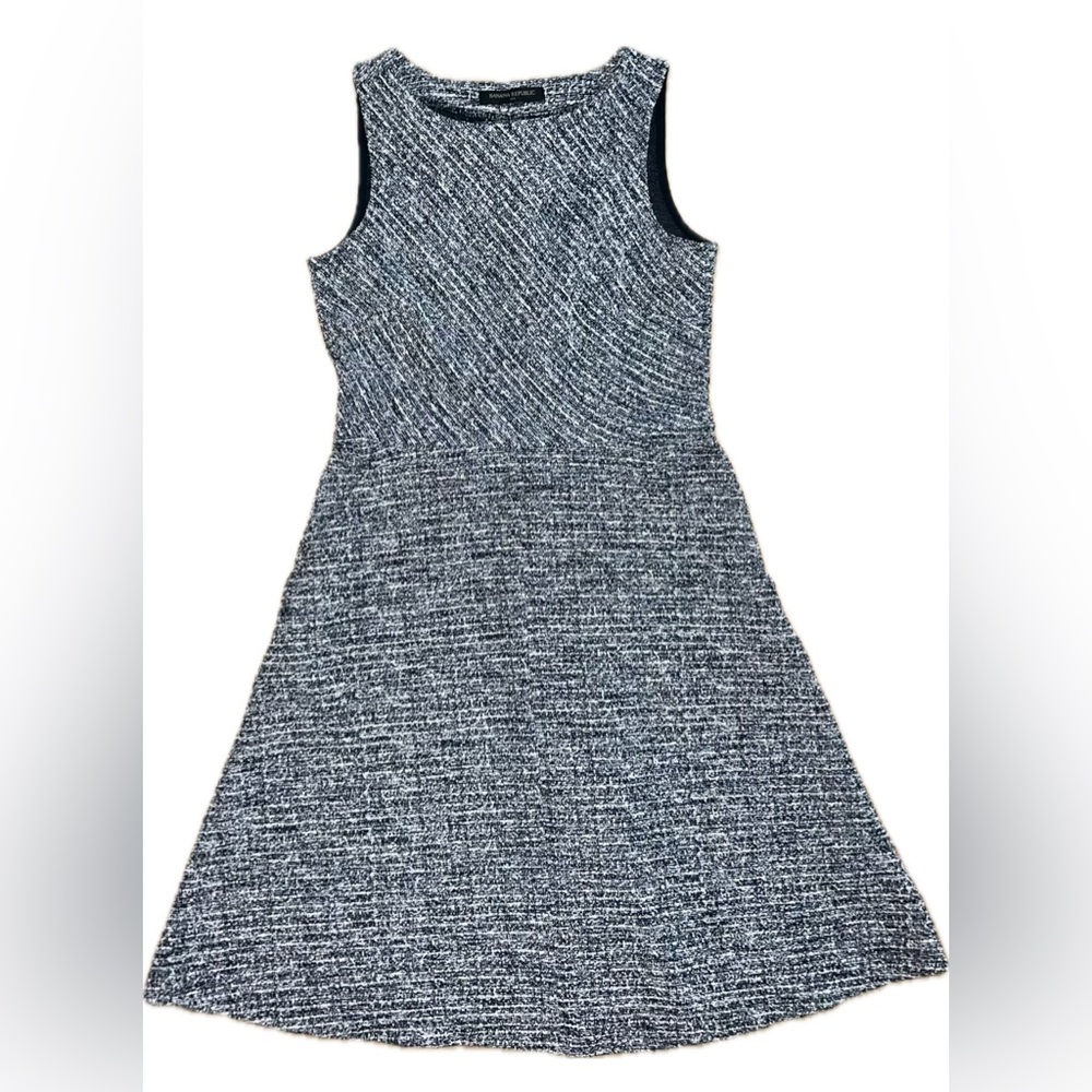 Banana Republic Navy Professional Tweed-Like Dress 00P